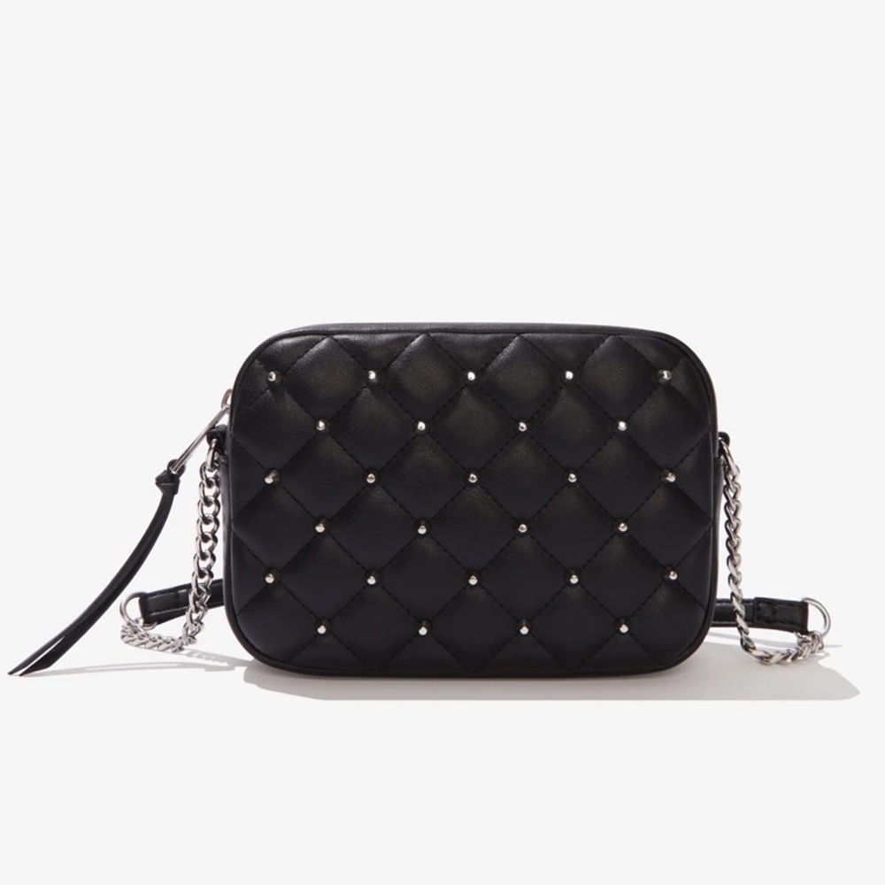 Rebecca Minkoff Vegan Leather Silver Studded Crossbody Purse